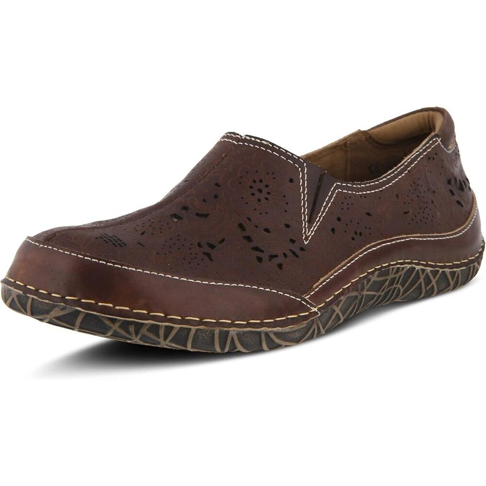 L’Artiste by Spring Step Womens Libora Leather Flat Slip on Shoe -- Taupe NEW